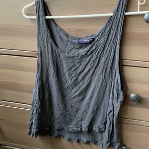 Brandy Melville Grey Crop Top Ruffle